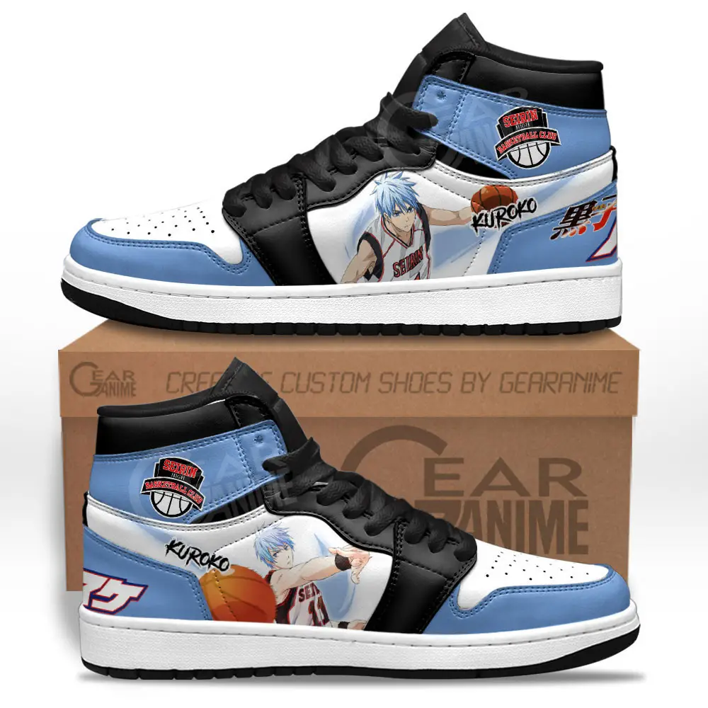 Air JD Hightop Shoes Tetsuya Kuroko JD1s Sneakers Kuroko's Basketball Custom Anime Shoes