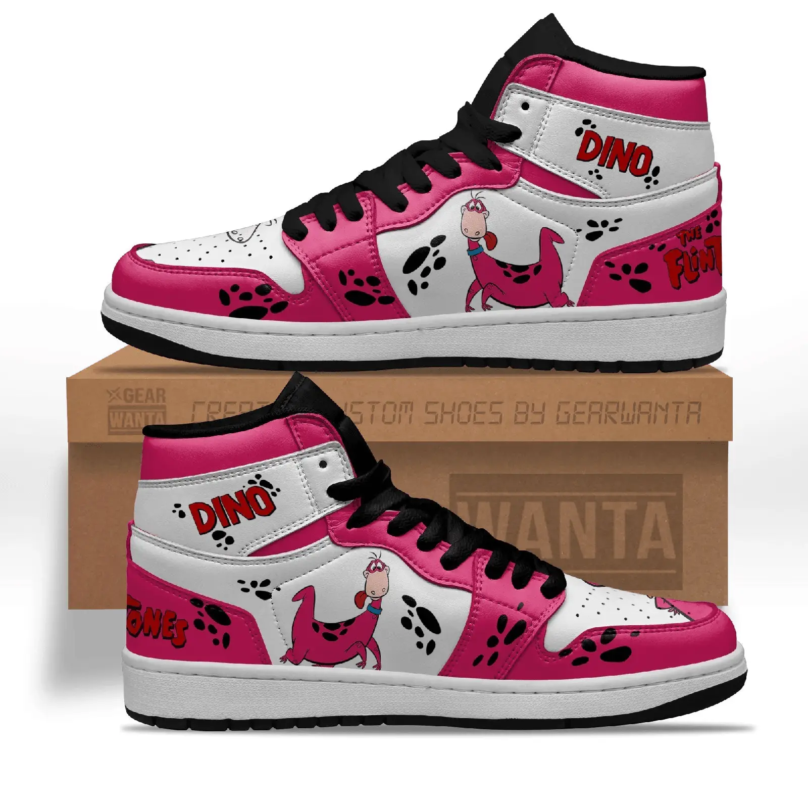 Air JD Hightop Shoes The Flintstones Dino J1 Shoes Custom Air JD Hightop Shoes The Flintstones Dino J1 Shoes Custom - Image 1
