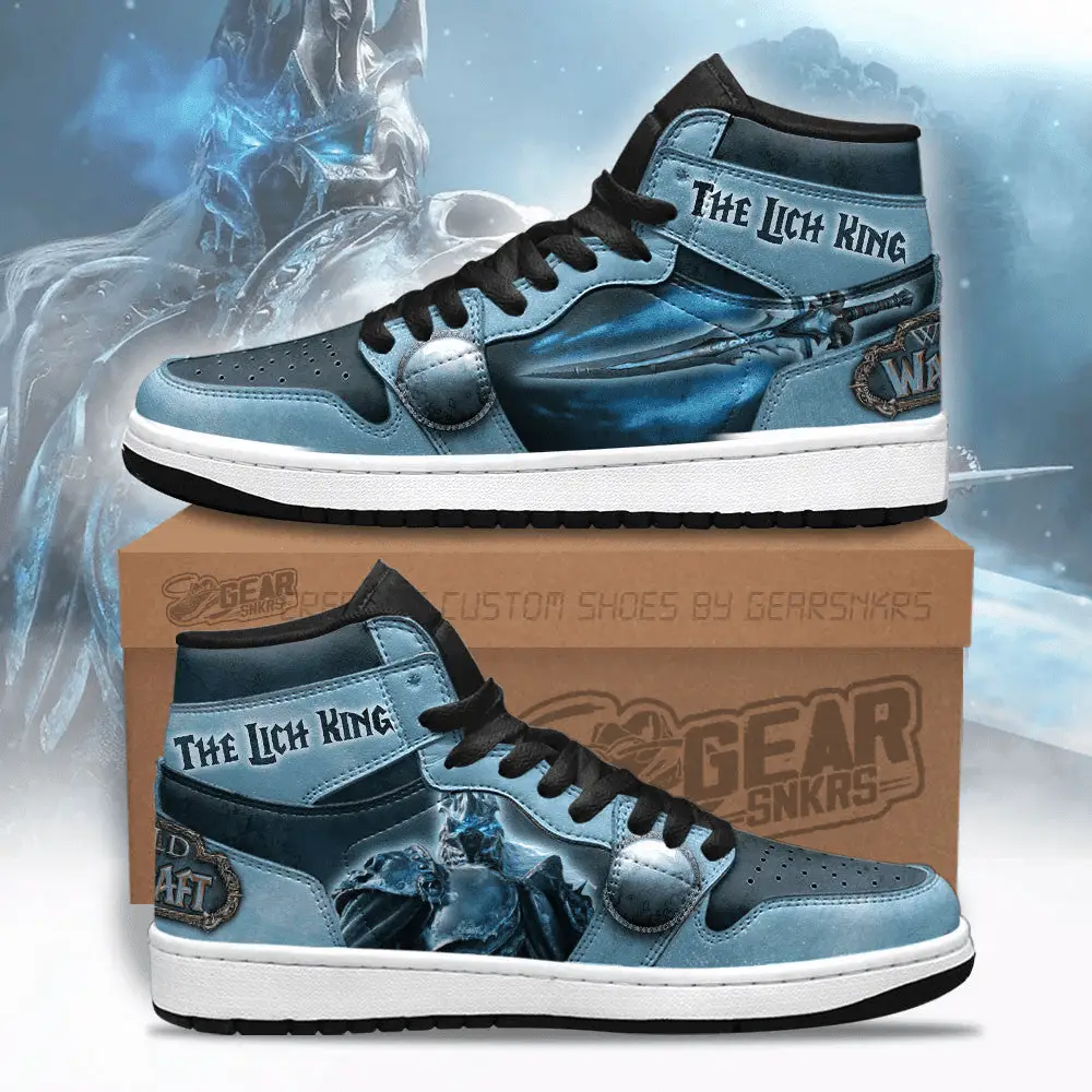 Air JD Hightop Shoes The Lich King World of Warcraft J1 Shoes Custom For Fans Air JD Hightop Shoes The Lich King World of Warcraft J1 Shoes Custom For Fans - Image 1