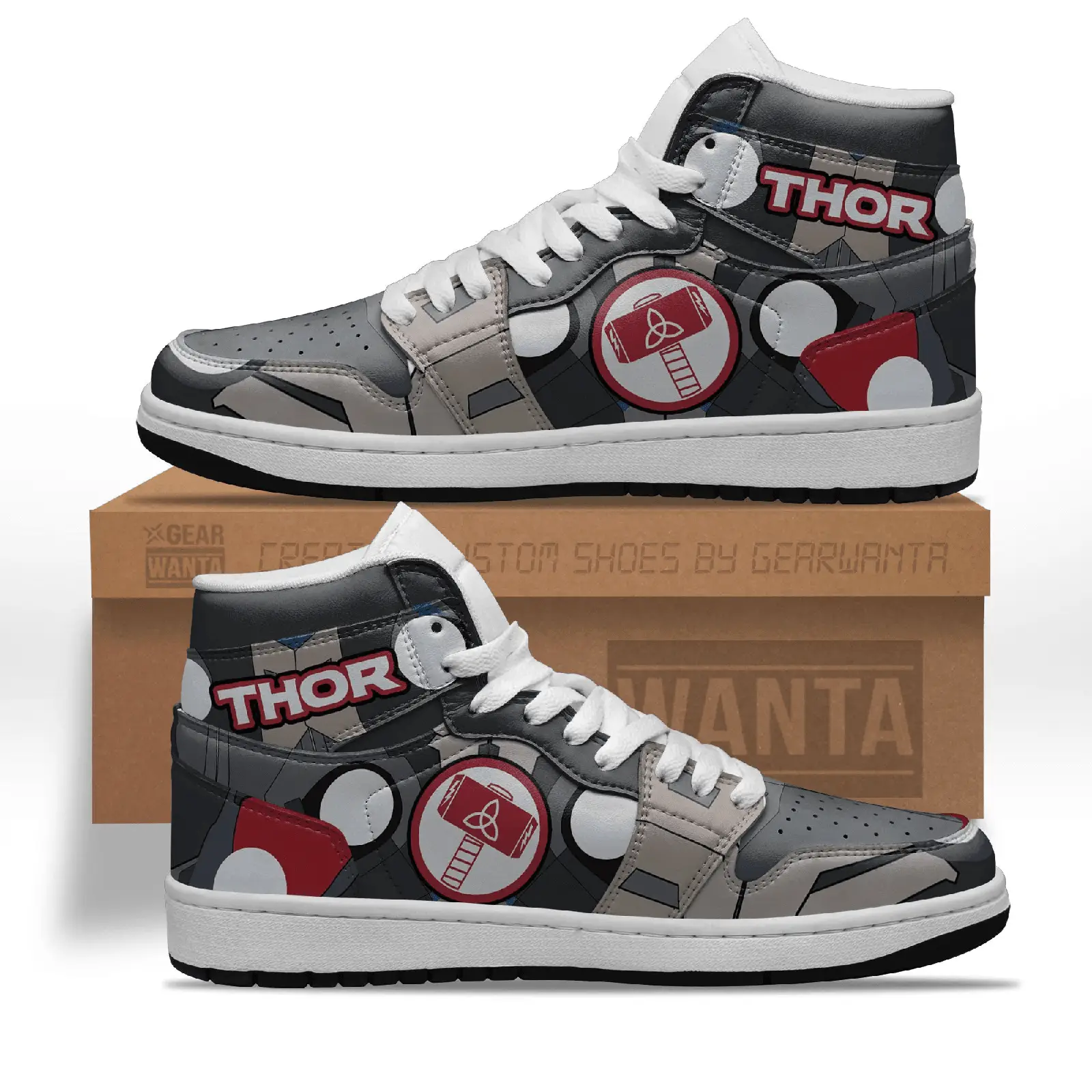 Air JD Hightop Shoes Thor J1 Shoes Custom Super Heroes Sneakers Air JD Hightop Shoes Thor J1 Shoes Custom Super Heroes Sneakers - Image 1