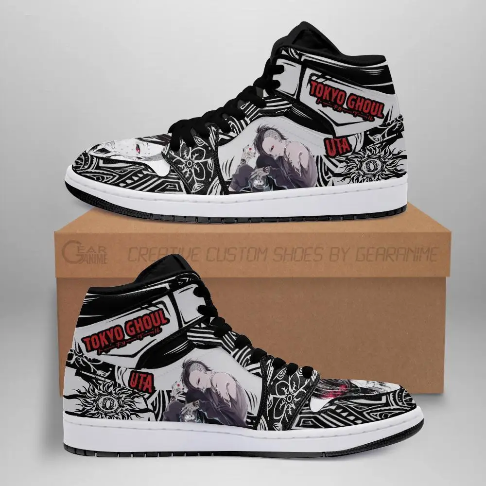 Air JD Hightop Shoes Tokyo Ghoul Uta JD1s Sneakers Custom Tokyo Ghoul Anime Shoes MN05