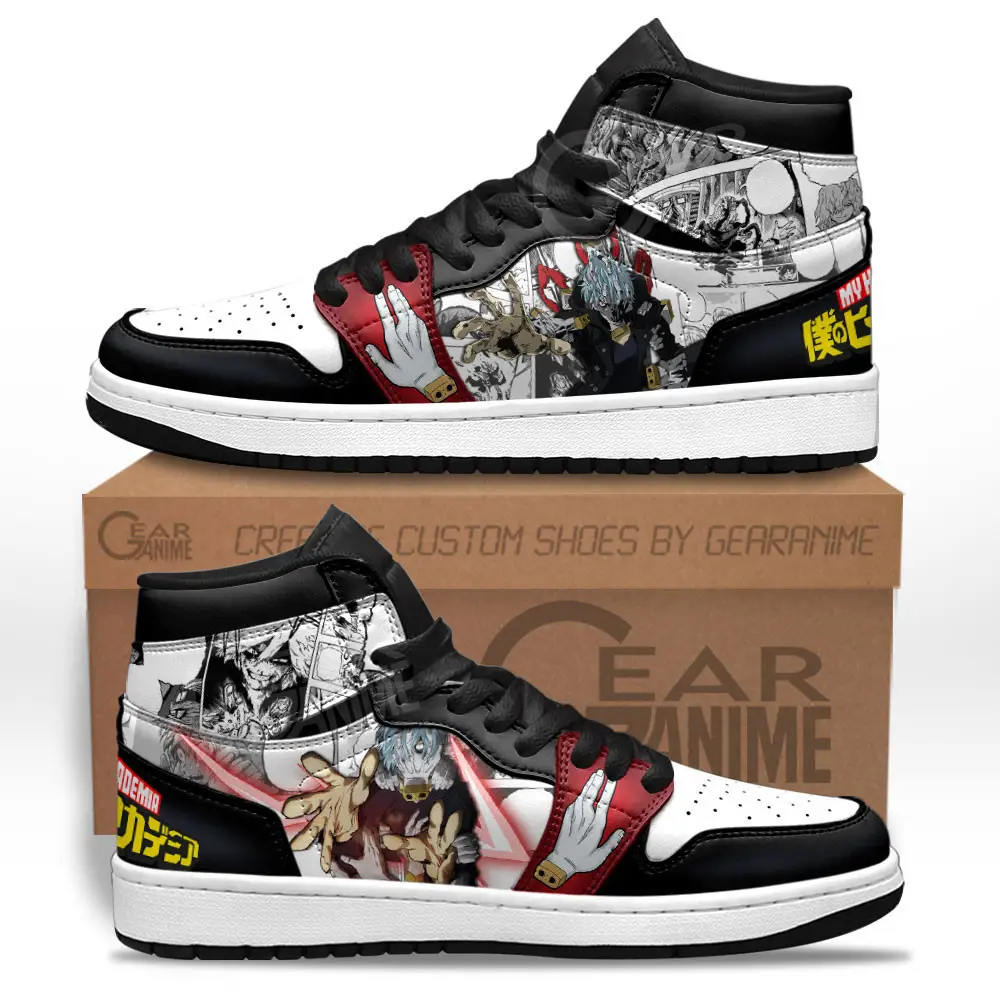 Air JD Hightop Shoes Tomura Shigaraki JD1s Sneakers Custom BNHA Manga Mixed Anime