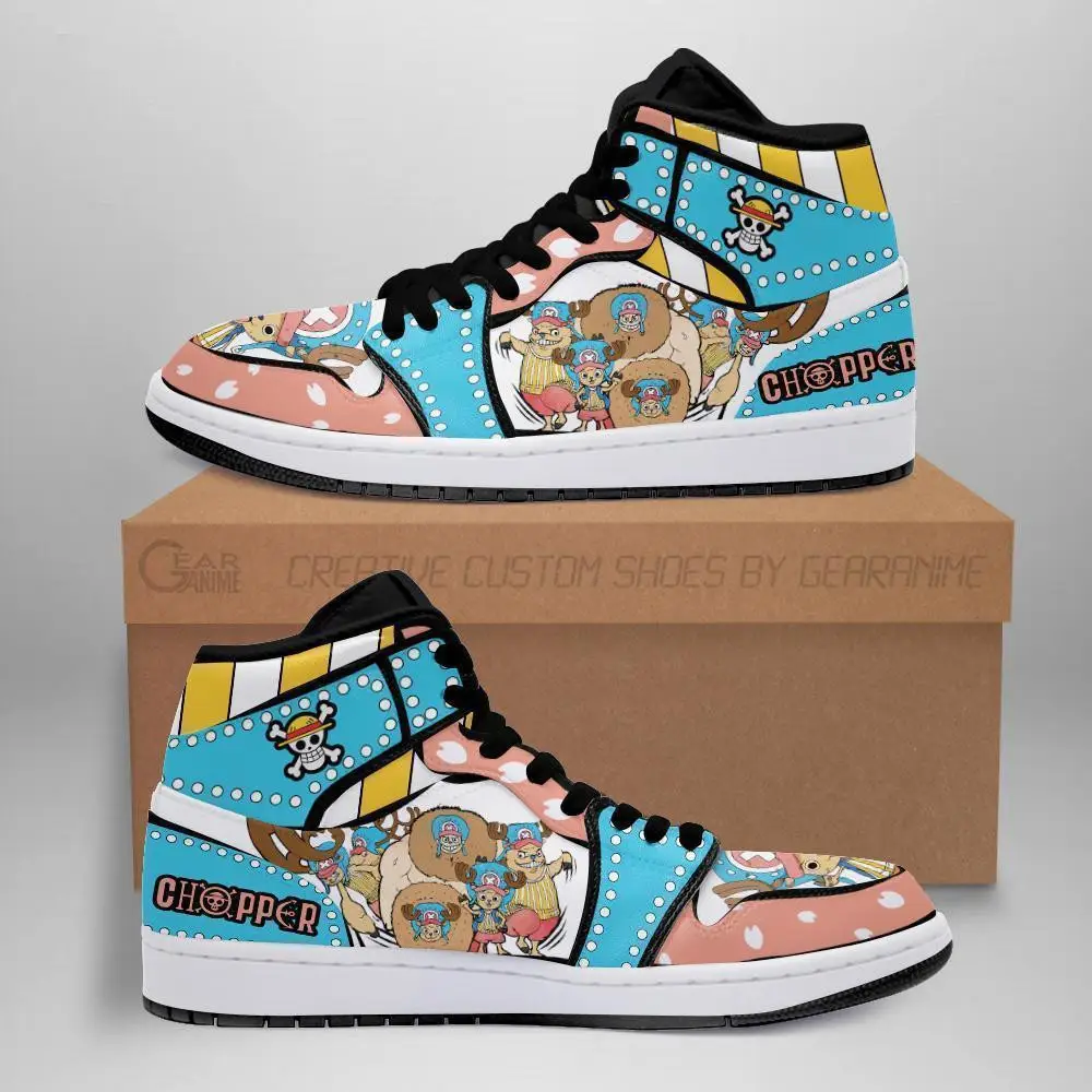 Air JD Hightop Shoes Tony Tony Chopper JD1s Sneakers Custom Anime One Piece Shoes