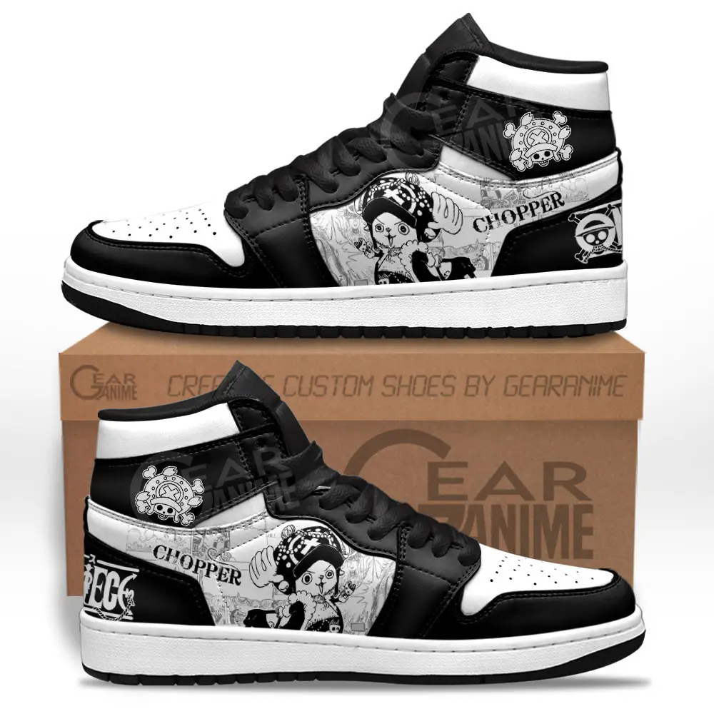 Air JD Hightop Shoes Tony Tony Chopper JD1s Sneakers Custom One Piece Shoes Manga Style