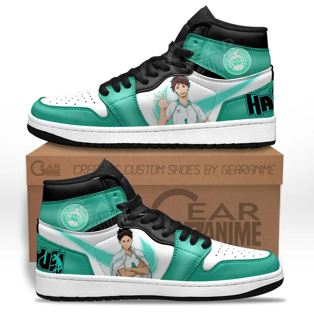Air JD Hightop Shoes Tooru Oikawa and Hajime Iwaizumi JD1s Sneakers Haikyuu Custom Anime Shoes
