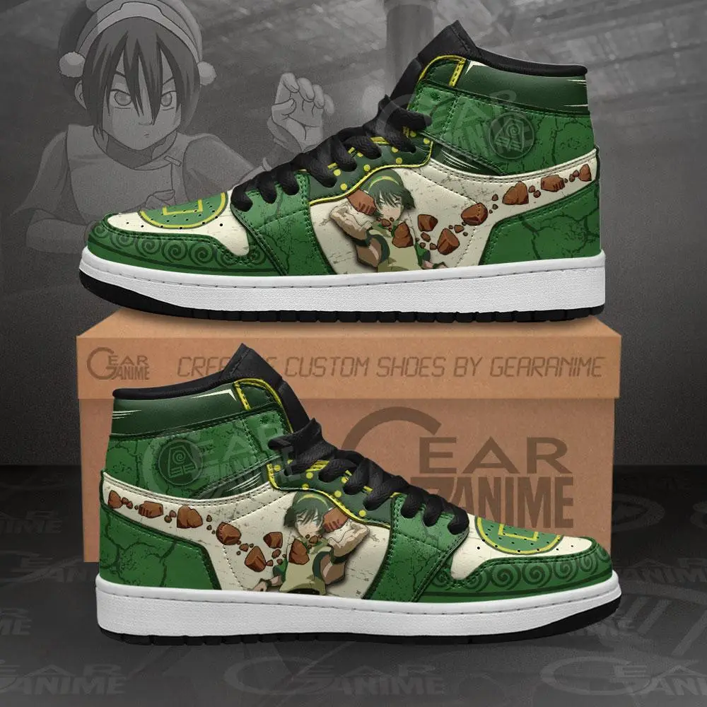 Air JD Hightop Shoes Toph JD1s Sneakers Custom Avatar The Last Airbender Anime Shoes