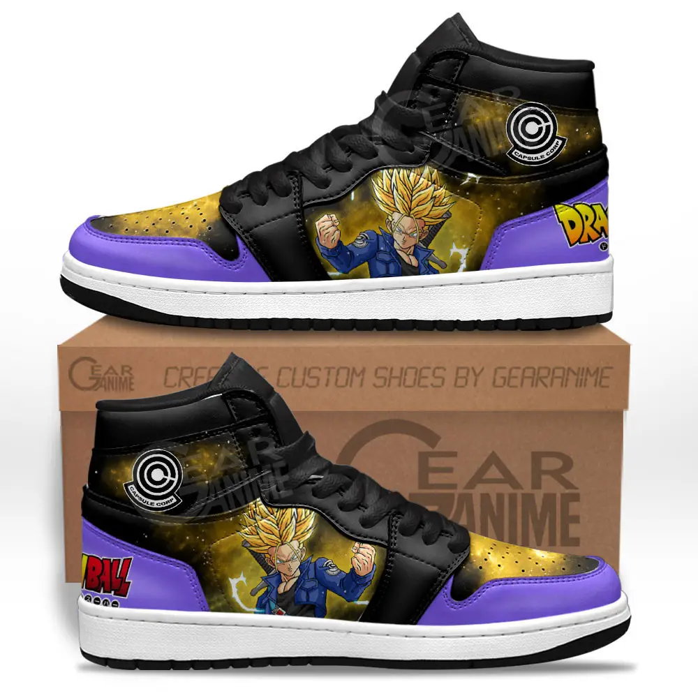 Air JD Hightop Shoes Trunks Super Saiyan JD1s Sneakers Custom Dragon Ball Anime Shoes Mix Galaxy