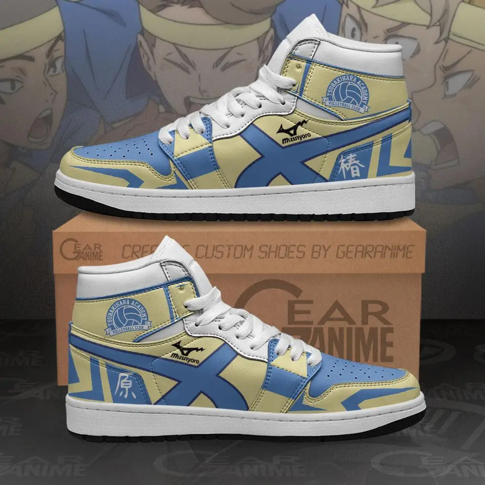 Air JD Hightop Shoes Tsubakihara Academy JD1s Sneakers Haikyuu Custom Anime Shoes MN10