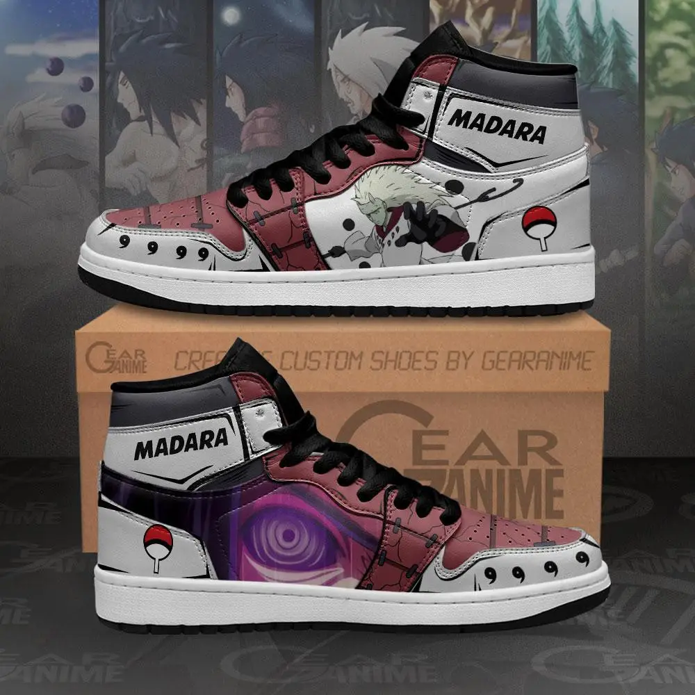 Air JD Hightop Shoes Uchiha Madara JD1s Sneakers Custom Anime Shoes For Fan