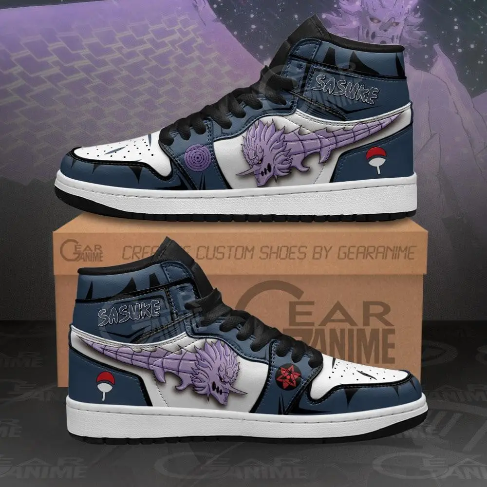 Air JD Hightop Shoes Uchiha Sasuke Susanoo JD1s Sneakers Custom Anime Shoes