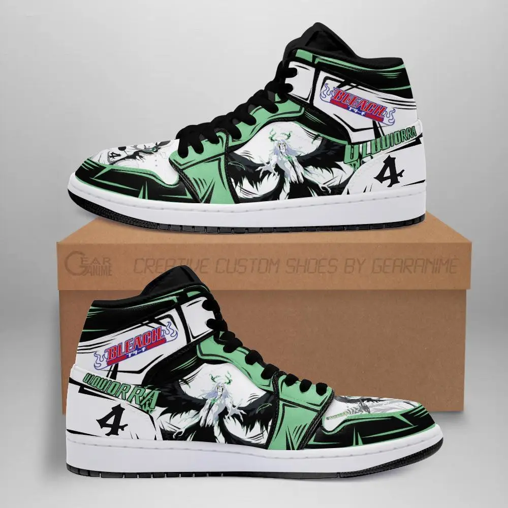Air JD Hightop Shoes Ulquiorra Cifer JD1s Sneakers Bankai Bleach Anime Shoes Fan Gift Idea MN05