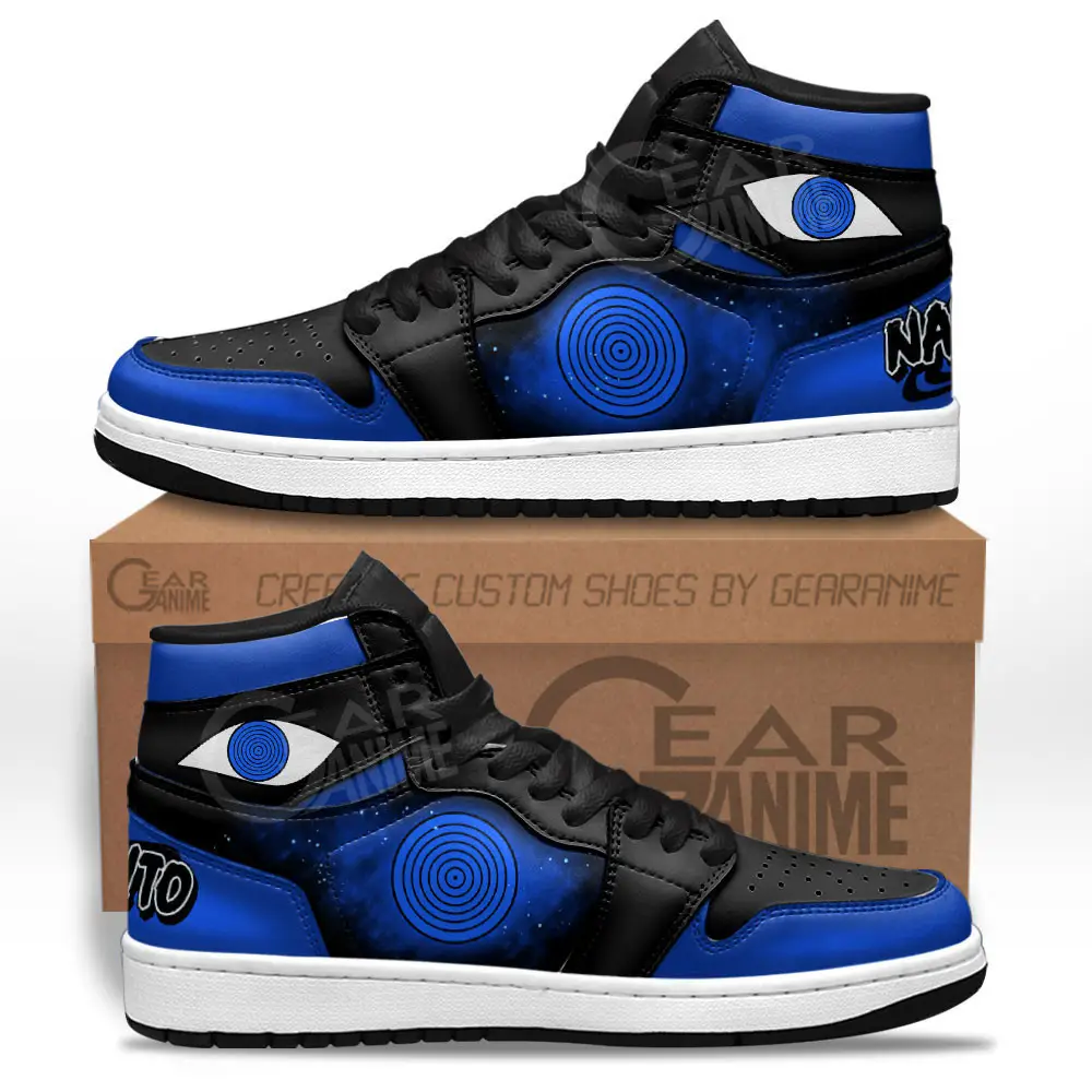 Air JD Hightop Shoes Urashiki Rinnegan JD1s Sneakers Custom NRT Anime Dojutsu Shoes