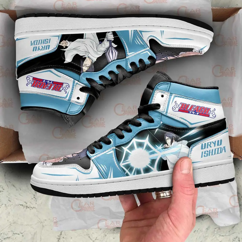 Air JD Hightop Shoes Uryu Ishida Bleach JD1s Sneakers Anime Custom Shoes MN09
