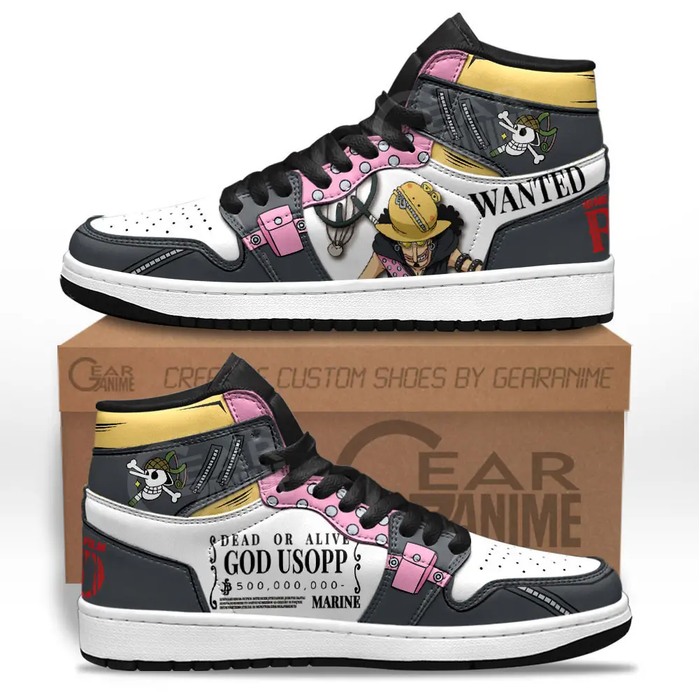 Air JD Hightop Shoes Usopp JD1s Sneakers One Piece Red Custom Anime Shoes Air JD Hightop Shoes Usopp JD1s Sneakers One Piece Red Custom Anime Shoes - Image 1