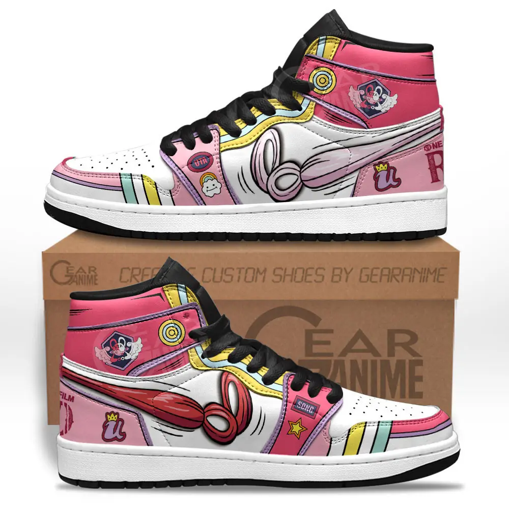 Air JD Hightop Shoes Uta JD1s Sneakers One Piece Red Custom Anime Shoes Perfect Gift Idea
