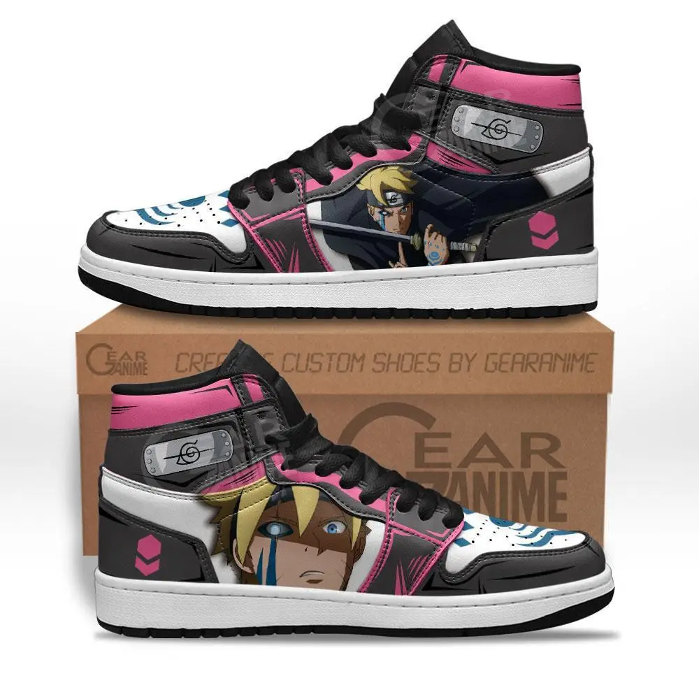 Air JD Hightop Shoes Uzumaki Boruto JD1s Sneakers Custom Anime Boruto Shoes