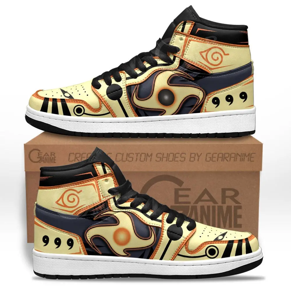 Air JD Hightop Shoes Uzumaki Naruto Bijuu Rasenshuriken JD1s Sneakers Custom Anime Shoes