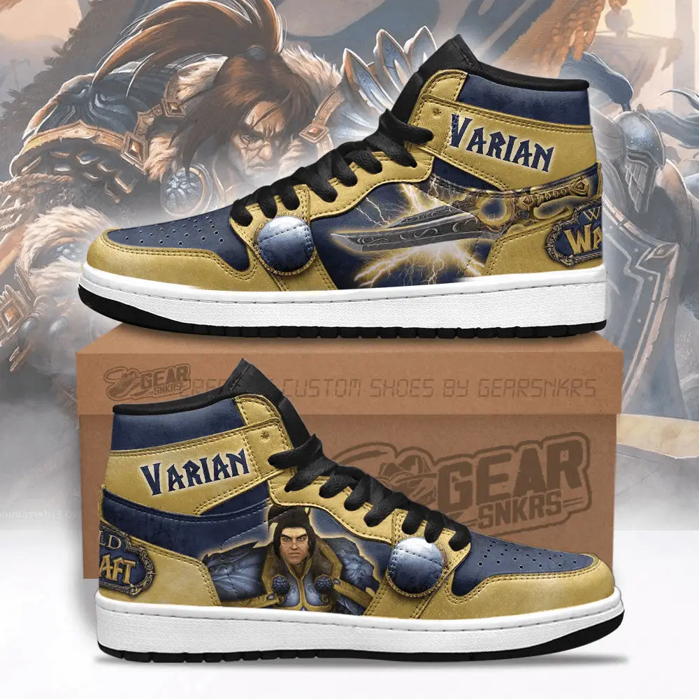 Air JD Hightop Shoes Varian World of Warcraft J1 Shoes Custom For Fans