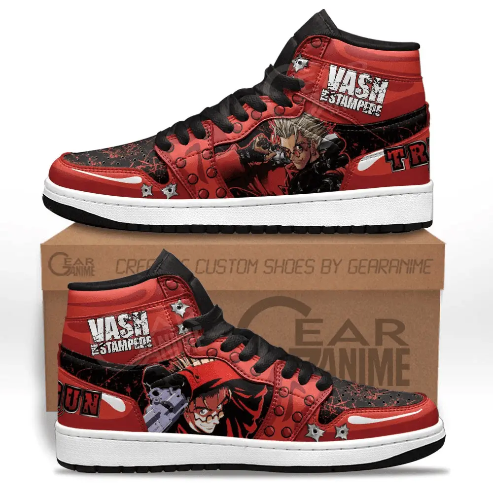 Air JD Hightop Shoes Vash the Stampede JD1s Sneakers Trigun Custom Anime Shoes