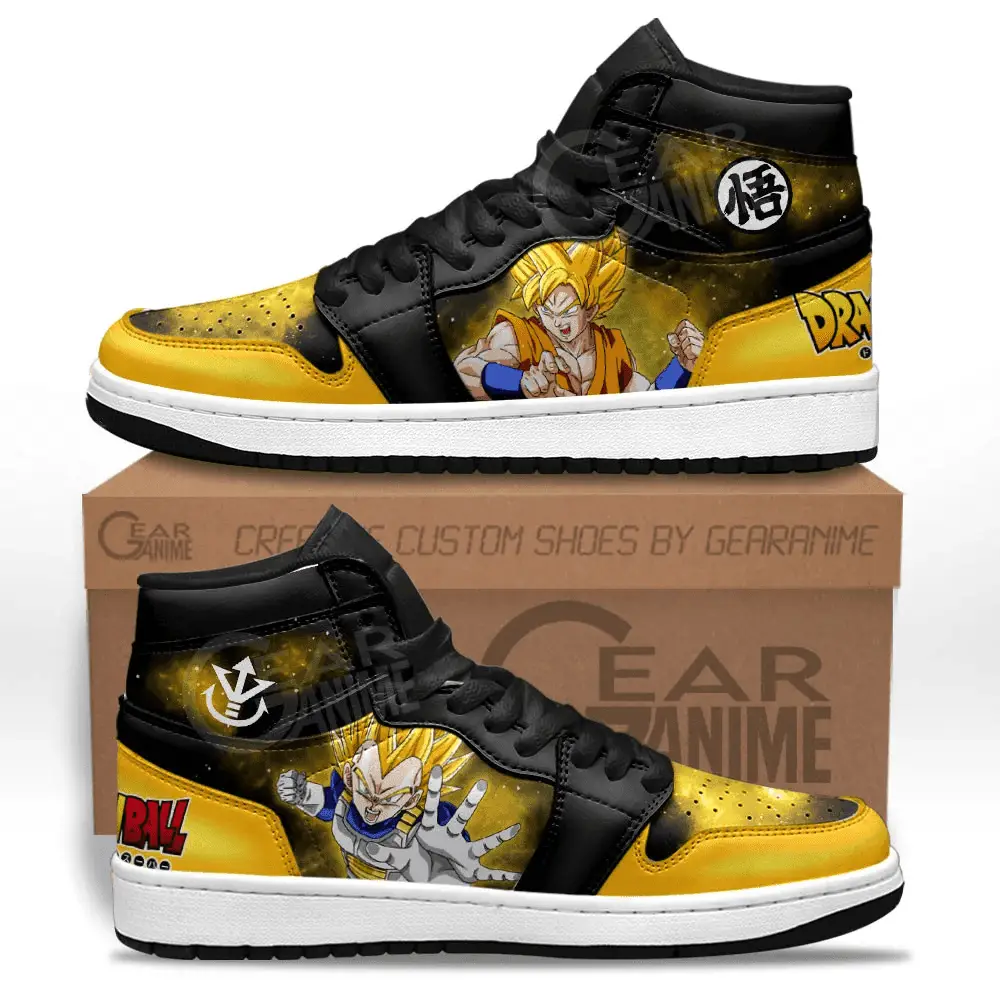 Air JD Hightop Shoes Vegeta and Goku Super Saiyan JD1s Sneakers Custom Dragon Ball Anime Shoes Mix Galaxy Air JD Hightop Shoes Vegeta and Goku Super Saiyan JD1s Sneakers Custom Dragon Ball Anime Shoes Mix Galaxy - Image 1