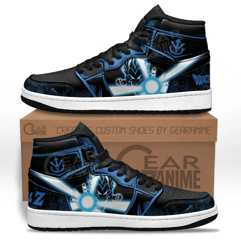 Air JD Hightop Shoes Vegeta Blue JD1s Sneakers Custom Dragon Ball Anime Shoes