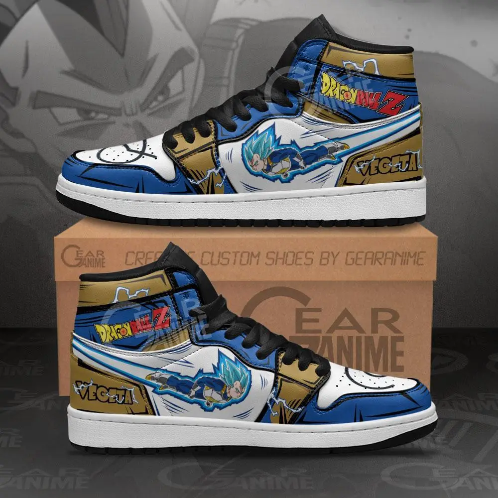 Air JD Hightop Shoes Vegeta Blue JD1s Sneakers Custom Whis Symbol Dragon Ball Anime Shoes