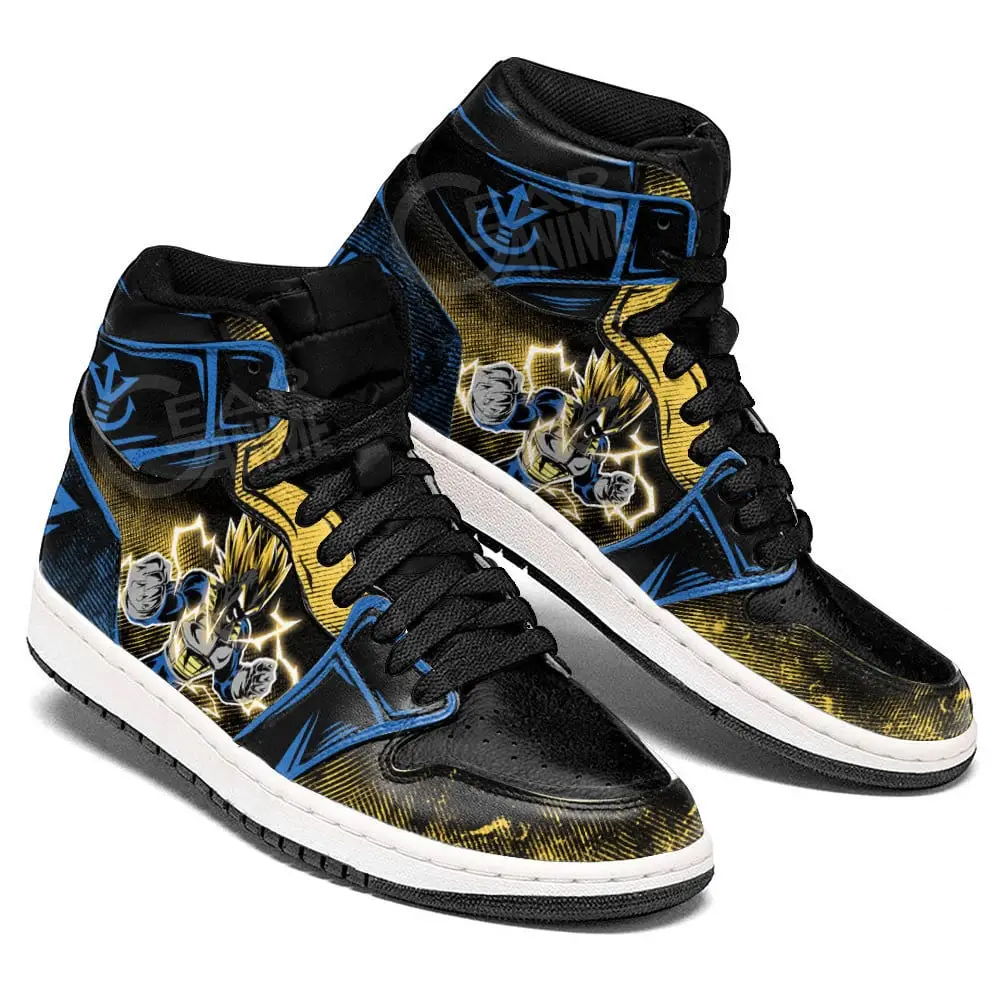Air JD Hightop Shoes Vegeta SSJ JD1s Sneakers Custom Dragon Ball Shoes