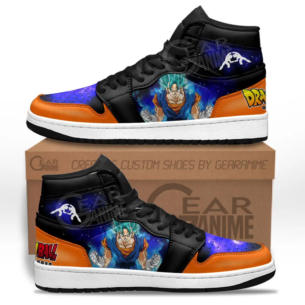 Air JD Hightop Shoes Vegeto JD1s Sneakers Custom Dragon Ball Anime Shoes Mix Galaxy