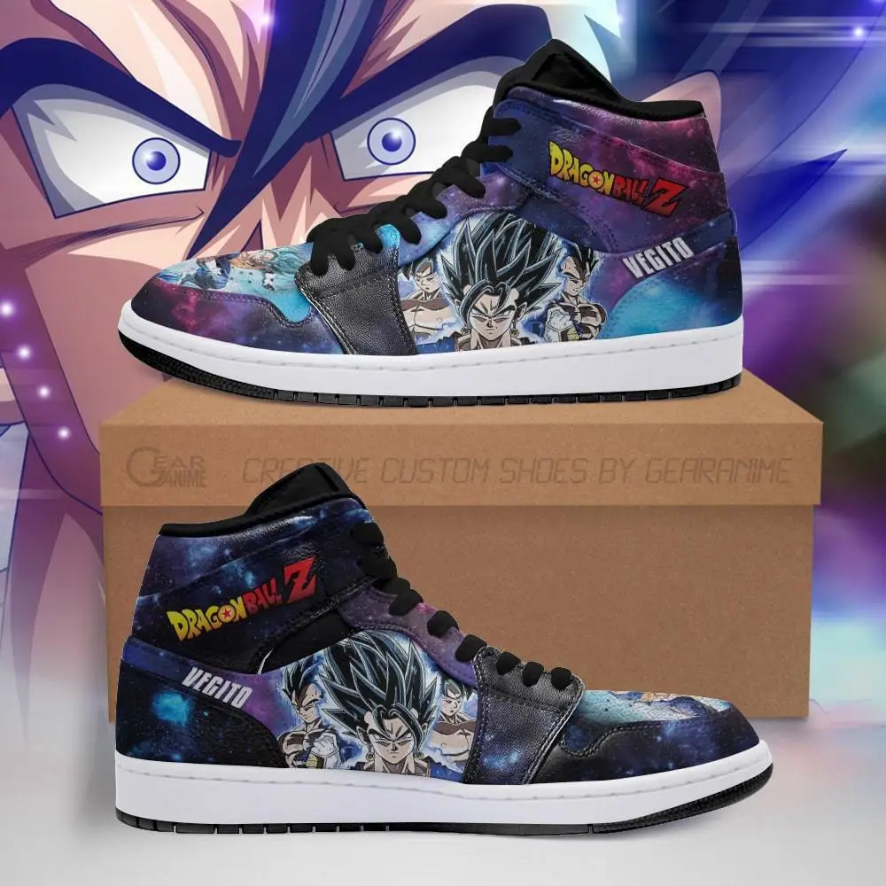 Air JD Hightop Shoes Vegito JD1s Sneakers Galaxy Custom Dragon Ball Shoes