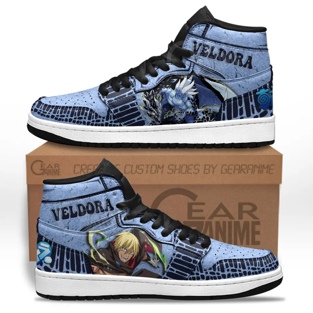 Air JD Hightop Shoes Veldora Tempest JD1s Sneakers Reincarnated as a Slime Custom Anime Shoes Great Gift