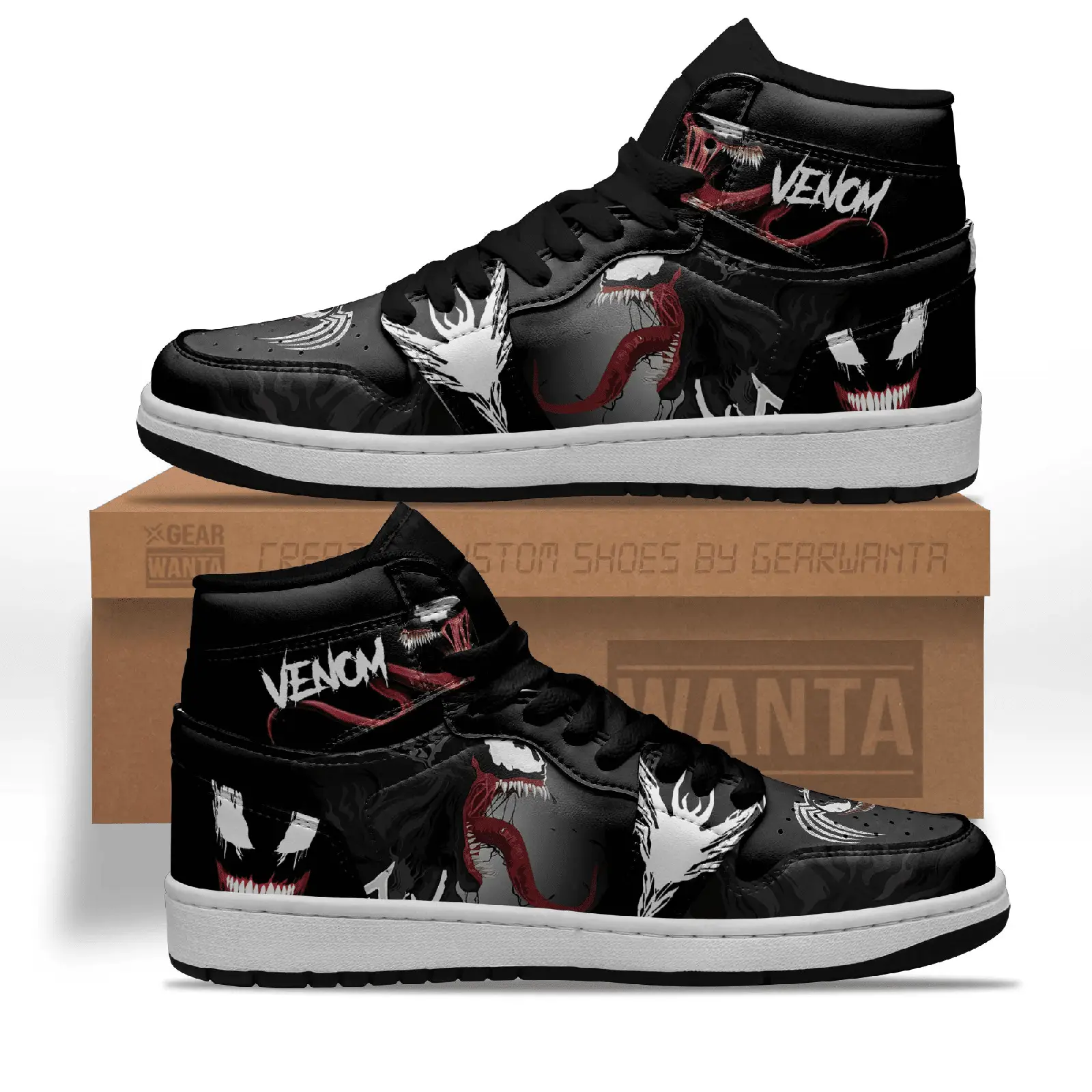 Air JD Hightop Shoes Venom J1 Shoes Custom Anti Heroes Sneakers Air JD Hightop Shoes Venom J1 Shoes Custom Anti Heroes Sneakers - Image 1