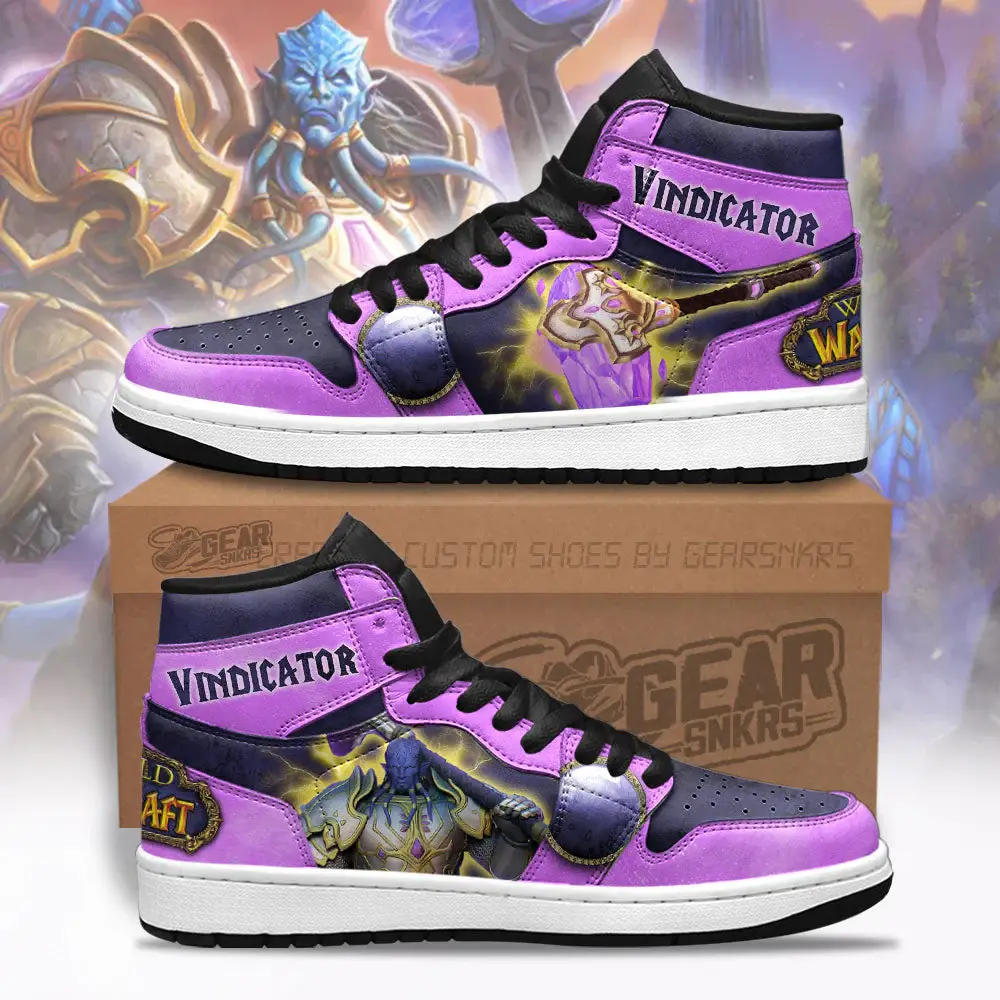 Air JD Hightop Shoes Vindicator World of Warcraft J1 Shoes Custom For Fans Air JD Hightop Shoes Vindicator World of Warcraft J1 Shoes Custom For Fans - Image 1