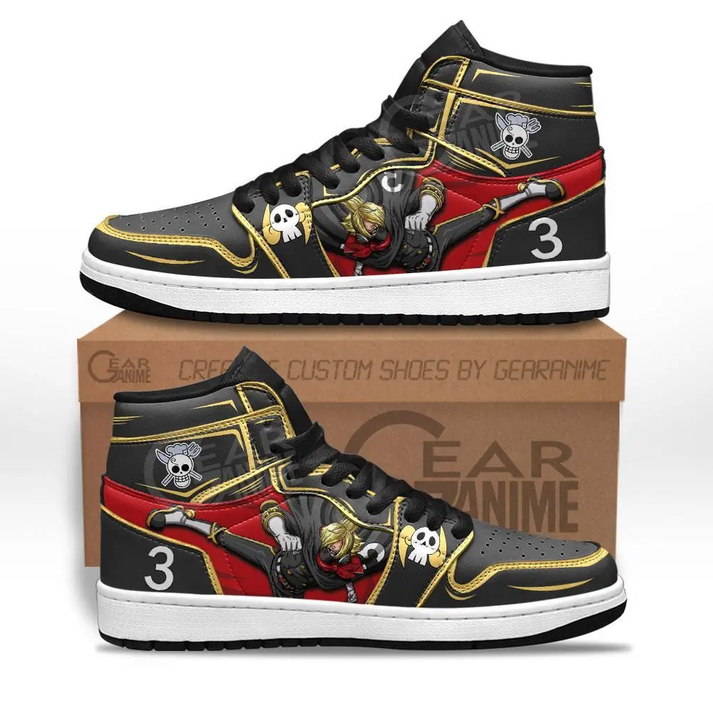 Air JD Hightop Shoes Vinsmoke Sanji Raid Suit JD1s Sneakers Custom Anime One Piece Shoes