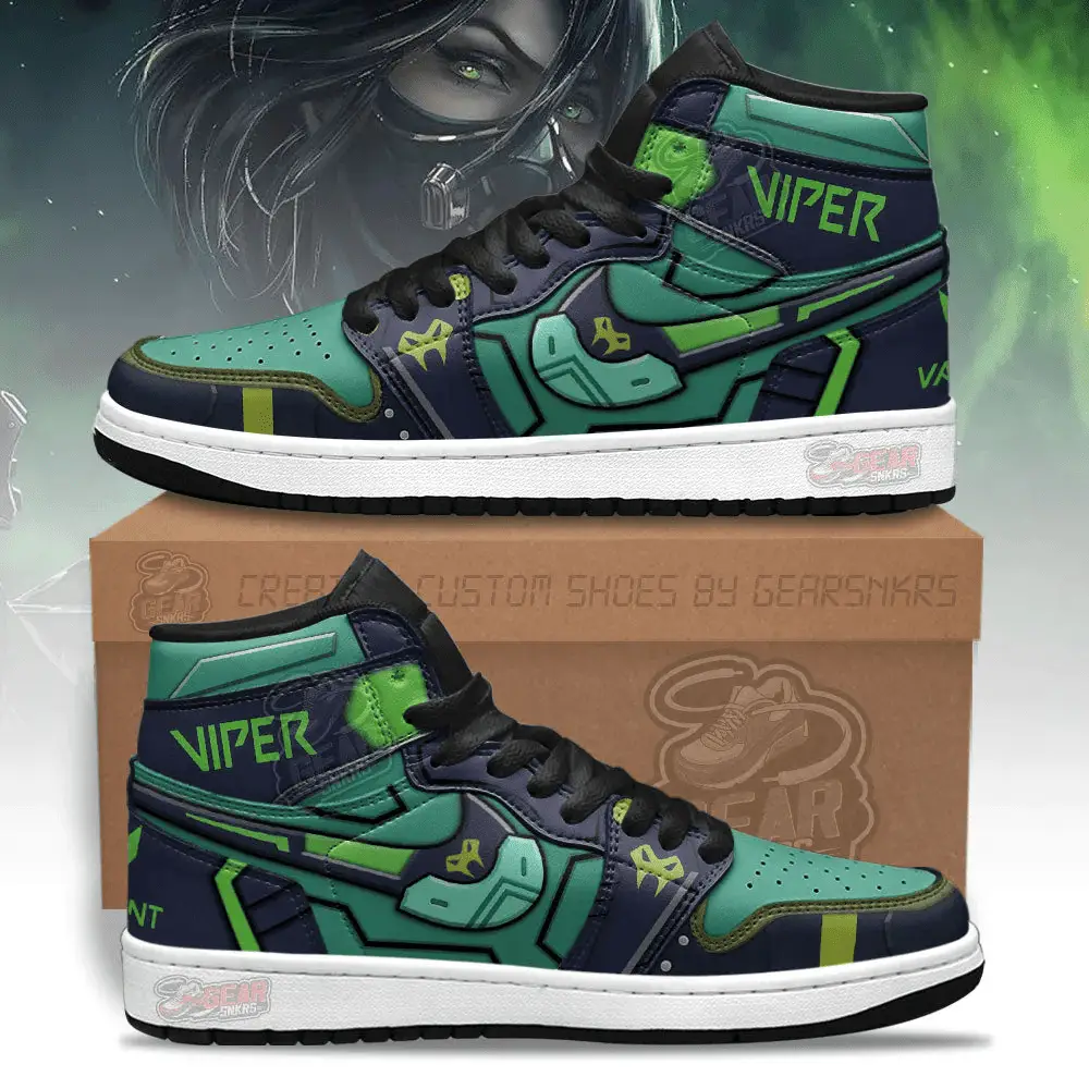 Air JD Hightop Shoes Viper Valorant Agent J1 Shoes Custom For Gamer MN13