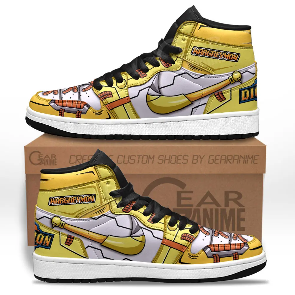 Air JD Hightop Shoes WarGreymon JD1s Sneakers Custom Digimon Anime Shoes For Fans