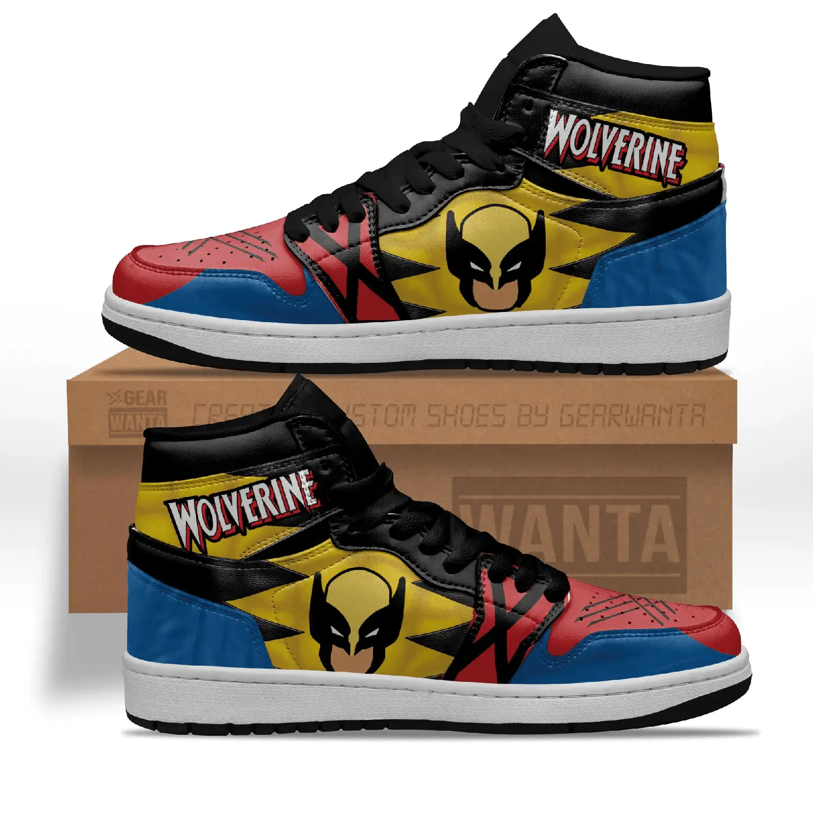 Air JD Hightop Shoes Wolverine J1 Shoes Custom Super Heroes Sneakers