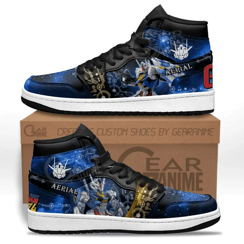 Air JD Hightop Shoes XVX-016 Gundam Aerial Custom Anime Shoes Air JD Hightop Shoes XVX-016 Gundam Aerial Custom Anime Shoes - Image 1