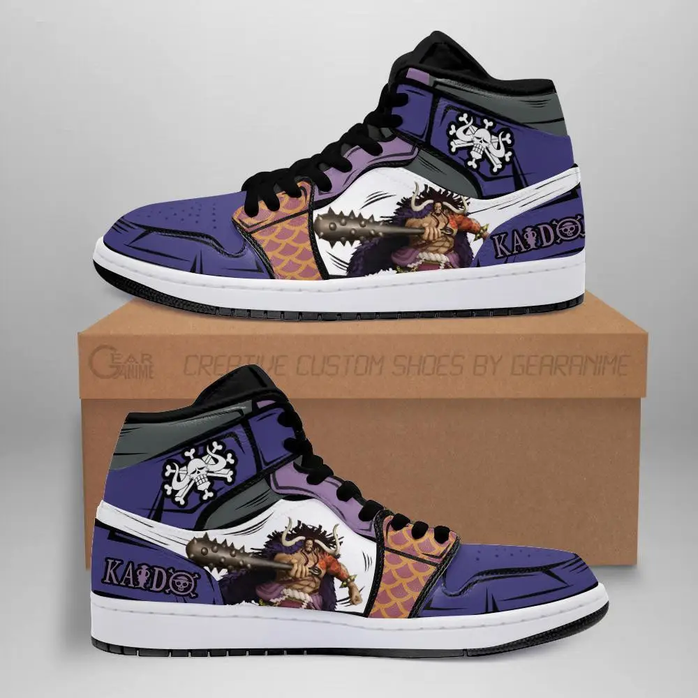 Air JD Hightop Shoes Yonko Kaido JD1s Sneakers Custom Anime One Piece Shoes