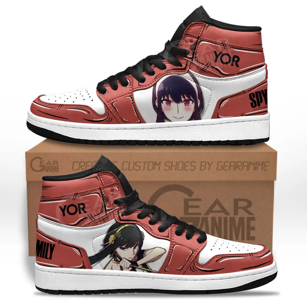 Air JD Hightop Shoes Yor Forger JD1s Sneakers Custom SpyX Anime Shoes