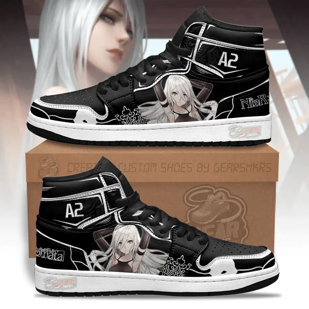 Air JD Hightop Shoes YoRHa A-gata 2-gou J1 Shoes Custom For Fans