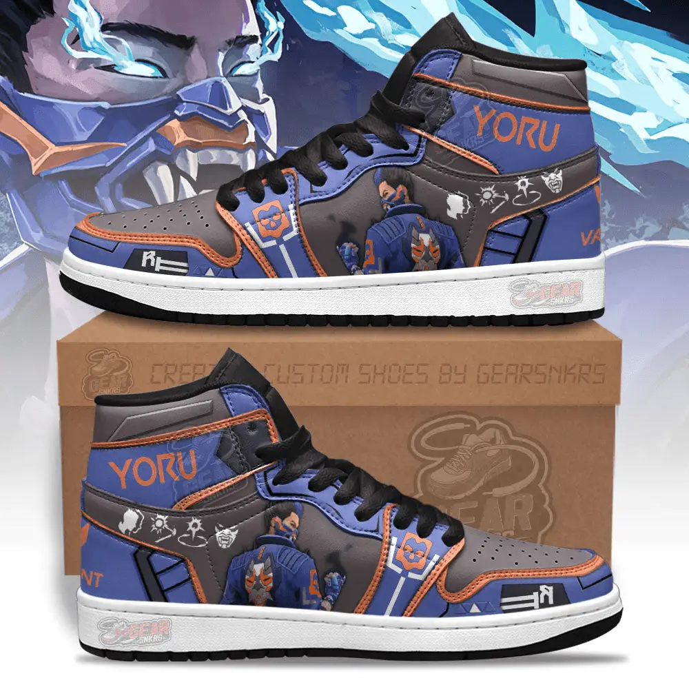 Air JD Hightop Shoes Yoru Valorant Agent J1 Shoes Custom For Gamer MN13