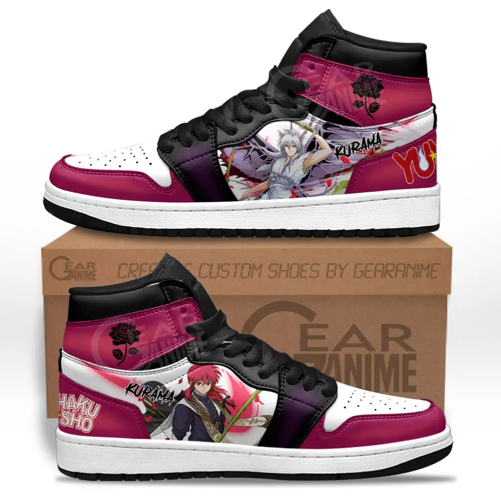 Air JD Hightop Shoes Youko Kurama JD1s Sneakers Yu Yu Hakusho Custom Anime Shoes