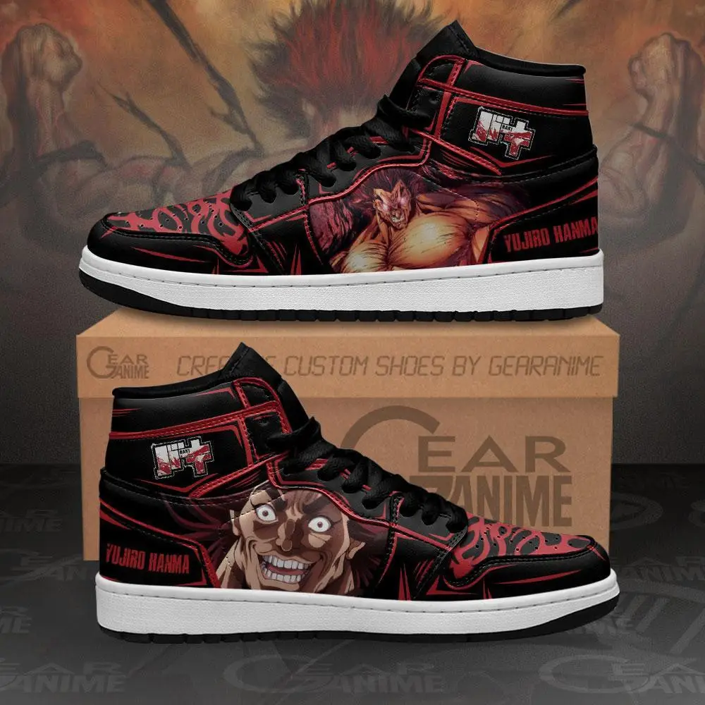 Air JD Hightop Shoes Yujiro Hanma JD1s Sneakers Baki Custom Anime Shoes MN11