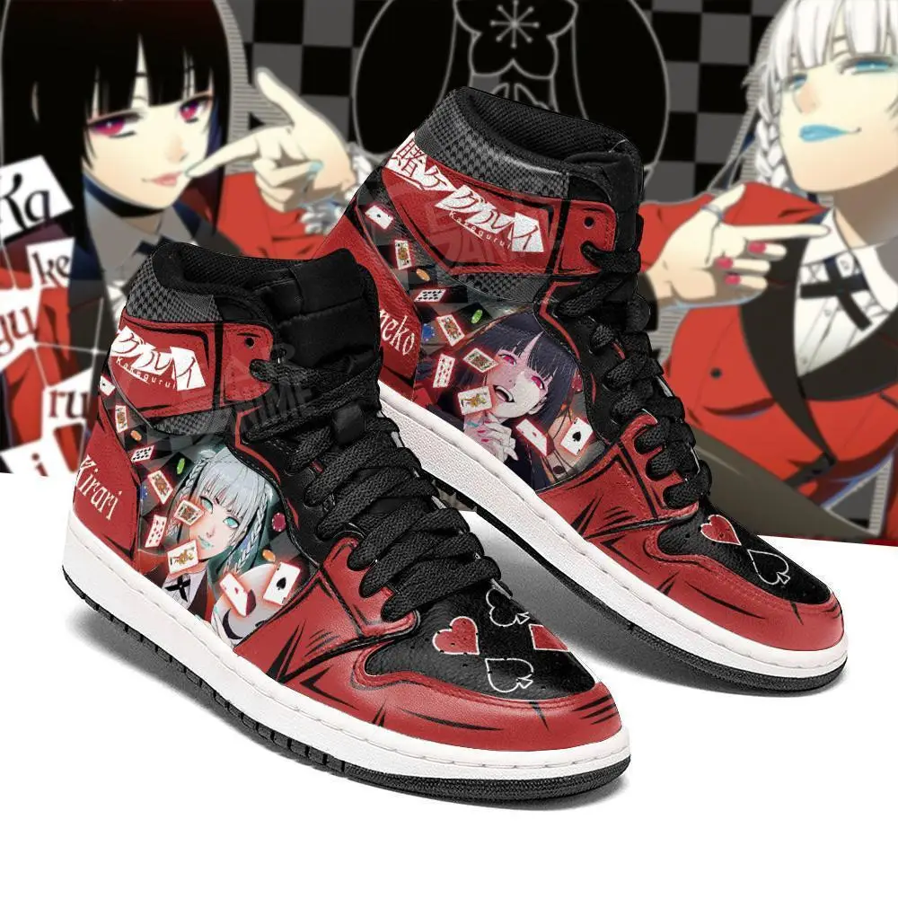 Air JD Hightop Shoes Yumeko Jabami JD1s Sneakers Custom Kakegurui Anime Shoes Fan Request