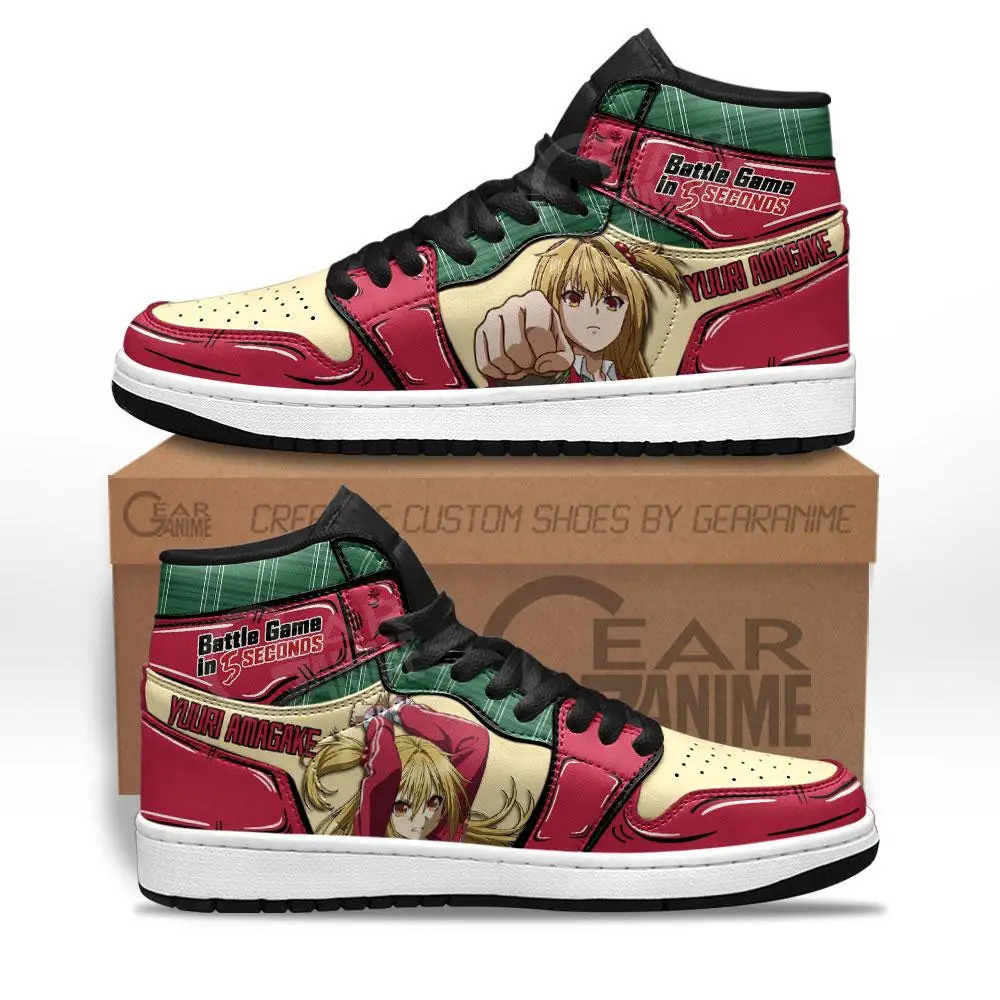 Air JD Hightop Shoes Yuuri Amagake JD1s Sneakers Custom Anime Battle in 5 Seconds After Meeting Shoes
