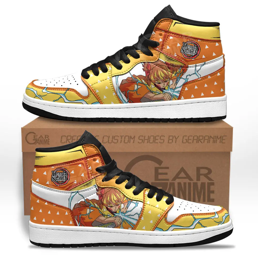 Air JD Hightop Shoes Zenitsu JD1s Sneakers Custom Demon Slayer Anime Shoes Air JD Hightop Shoes Zenitsu JD1s Sneakers Custom Demon Slayer Anime Shoes - Image 1