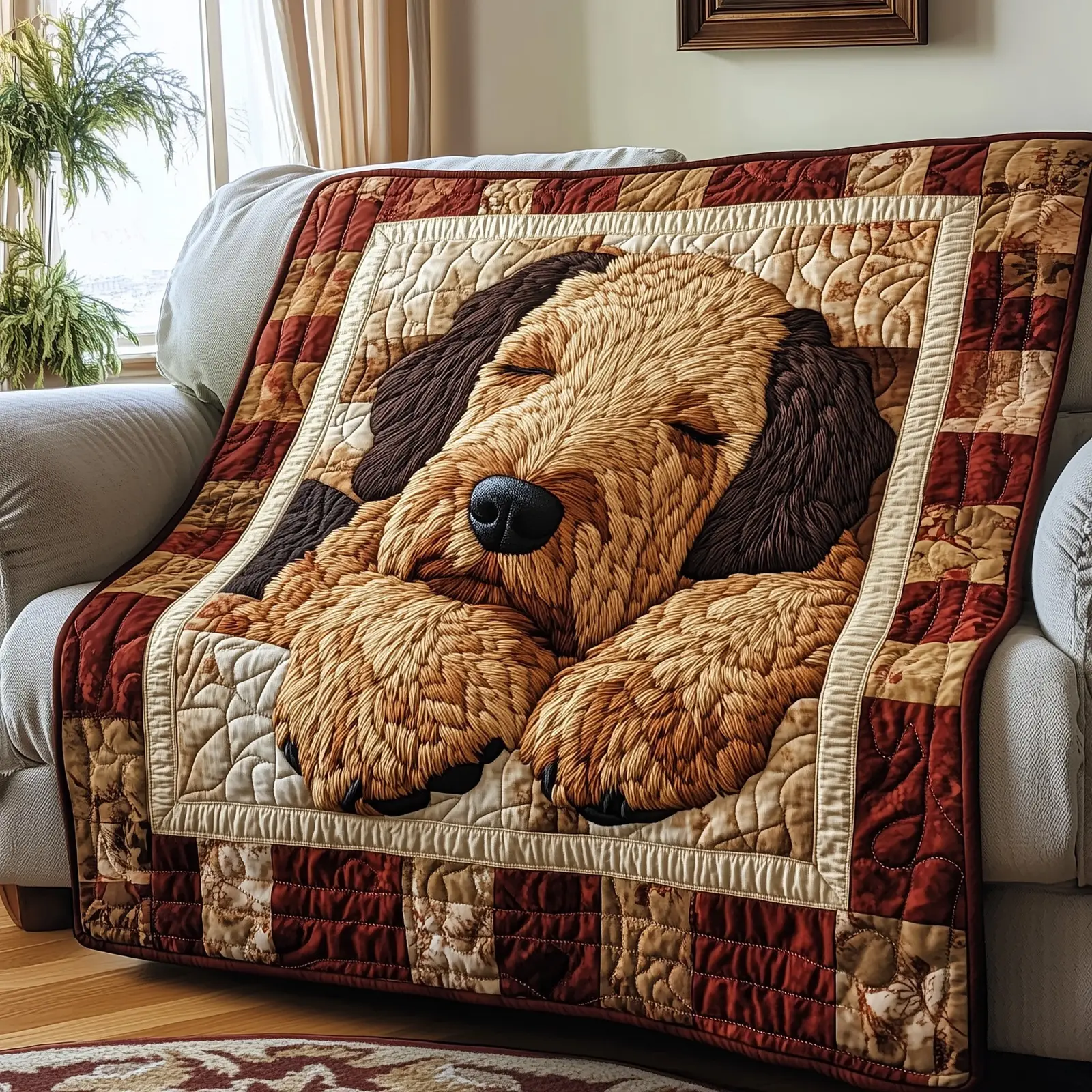 Airedale Charm Dog Fluffy Quilted Blanket Xmas Charms Dog Gifts For Daughter