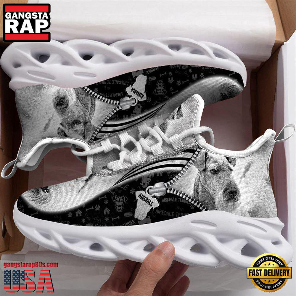 Airedale Terrier Dog Dogs Lover Air Max Shoes Air Cushion Sneakers, Running Sneakers