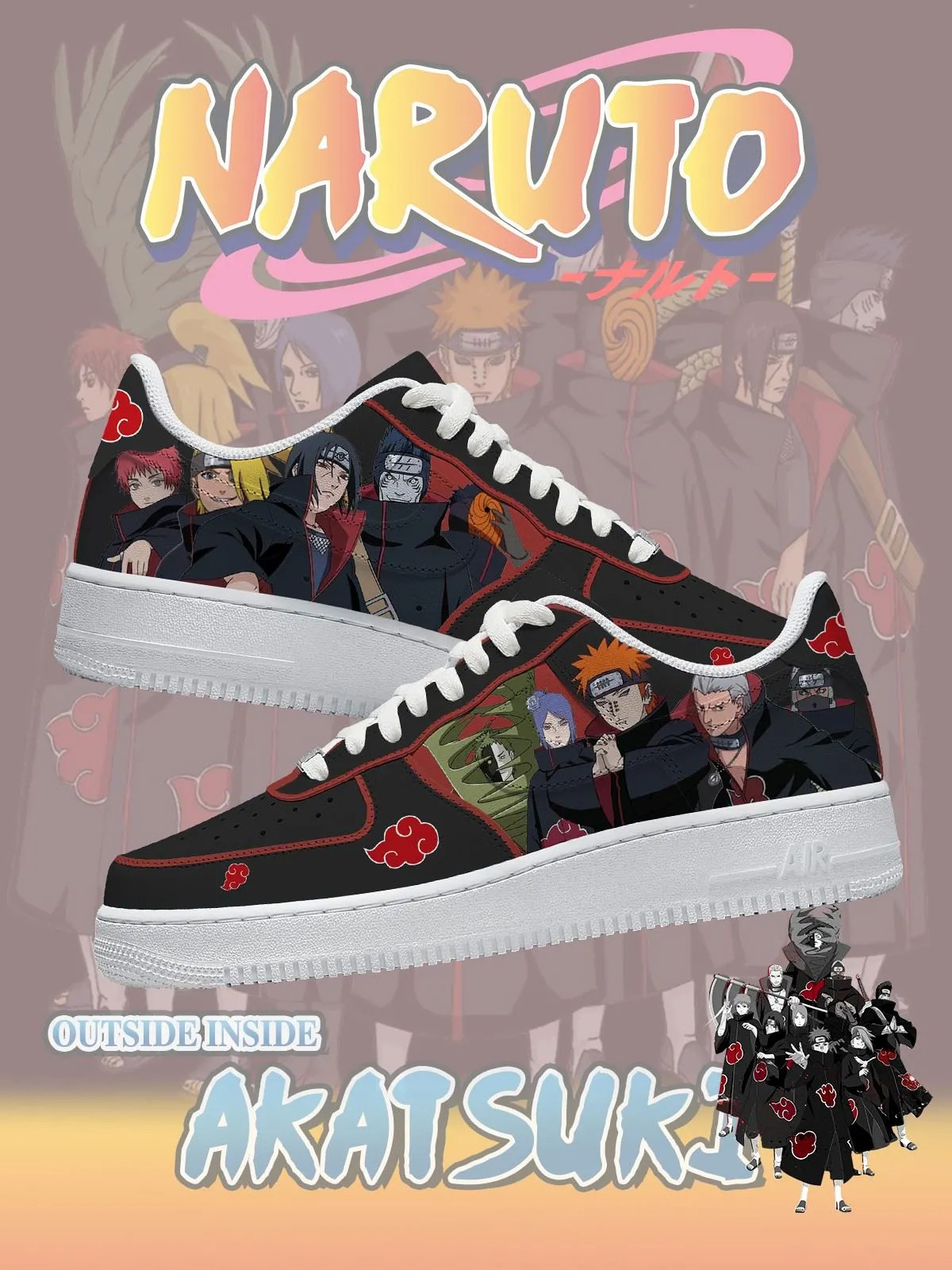 Akatsuki Air Force 1 Shoes Sneakers Akatsuki Air Force 1 Shoes Sneakers - Image 1