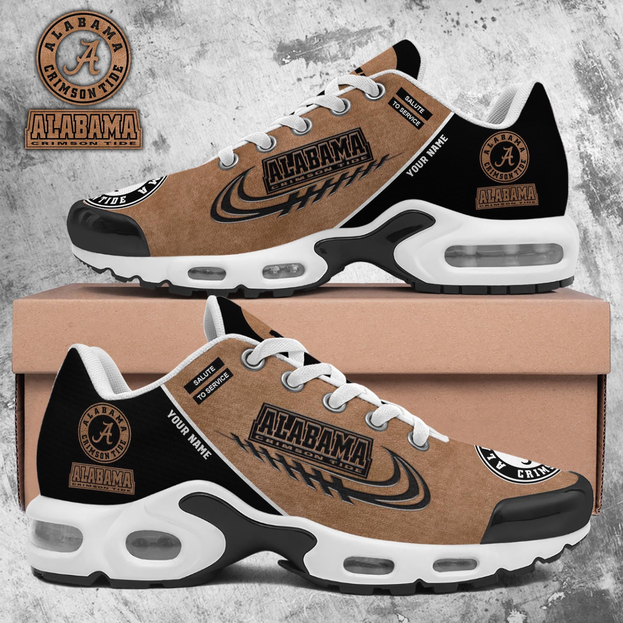 Alabama Crimson Tide Shoes 2025 Version Custom Name, Shoes For Football Fans, Fan Gifts Ph637